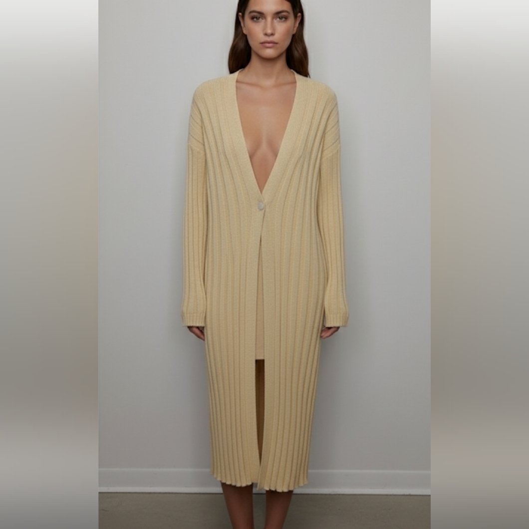 Theory Merletto Wide Rib Kimono Duster Cardigan L